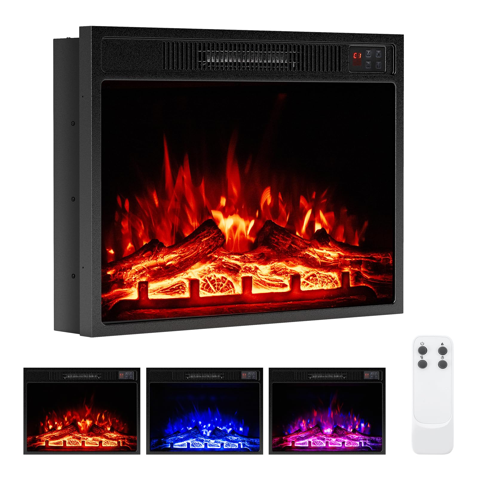 Tangkula 23" Electric Fireplace, 5,000 BTU Fireplace Insert with Remote Control